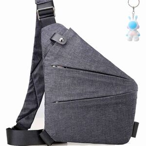 New Wander-Plus charcoal slim crossbody anti-theft travel bag.